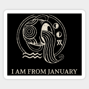 Born in January – Aquarius Zodiac Design Magnet